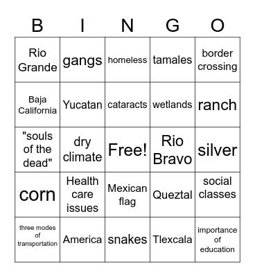 Where the tracks end Bingo Card