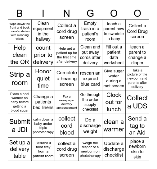 RN Bingo Card