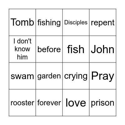 Jesus is Forgiving Bingo Card