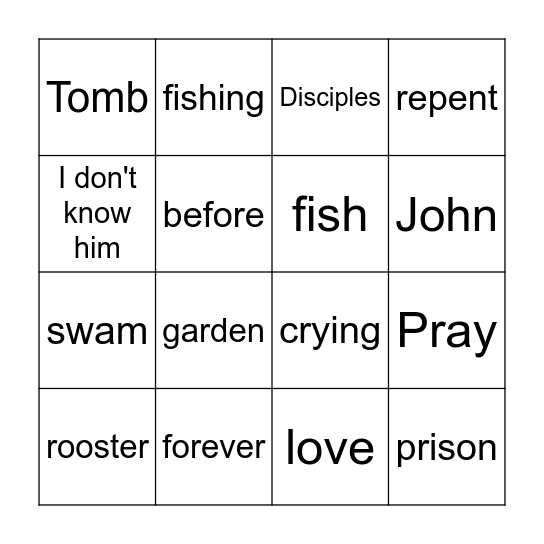 Jesus is Forgiving Bingo Card