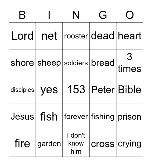 Jesus is Forgiving Bingo Card