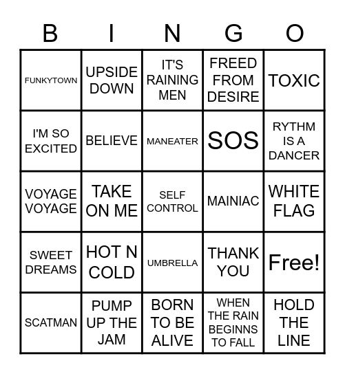 DISCO Bingo Card