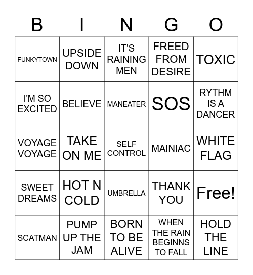 DISCO Bingo Card