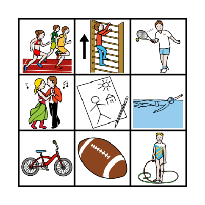 Activities Bingo Card