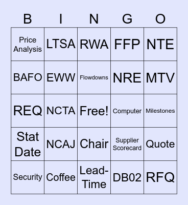 Supply Chain BINGO! Round 1 Bingo Card