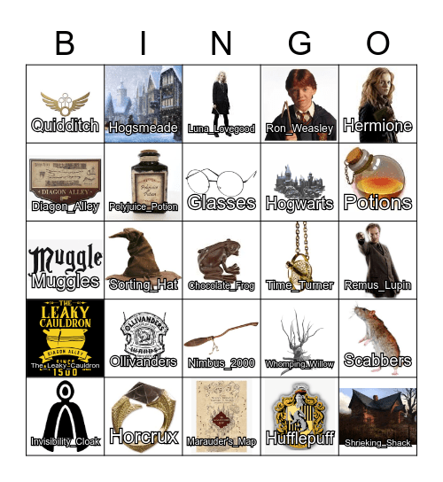 Harry Potter Bingo Card