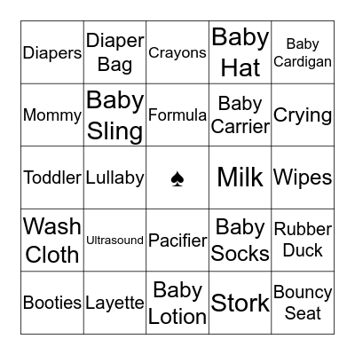 ♠ BabyParikh ♠ Baby Shower ♠ Bingo Card