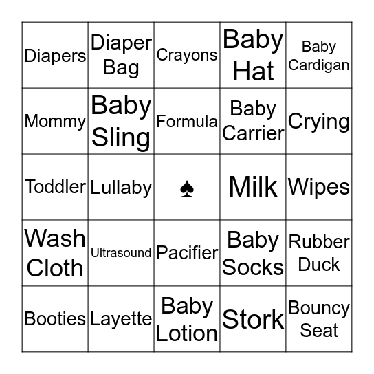 ♠ BabyParikh ♠ Baby Shower ♠ Bingo Card