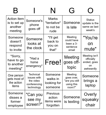 Meeting Bingo Card