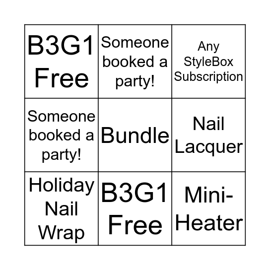 Jammin' Bingo Card