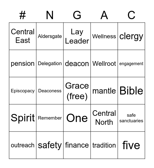 North Georgia Annual Conference 2023 Bingo Card