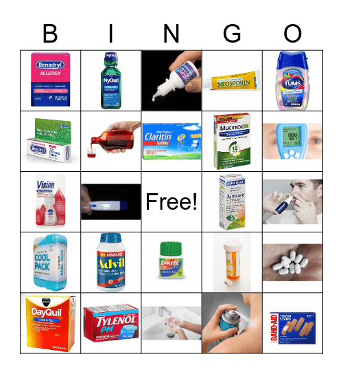 Medicine ID and First Aid Bingo Card