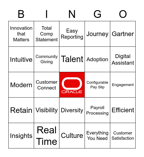 Oracle Bingo Game! Bingo Card