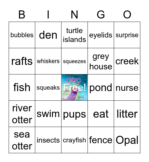 Otto the Otter, A Big Surprise Bingo Card