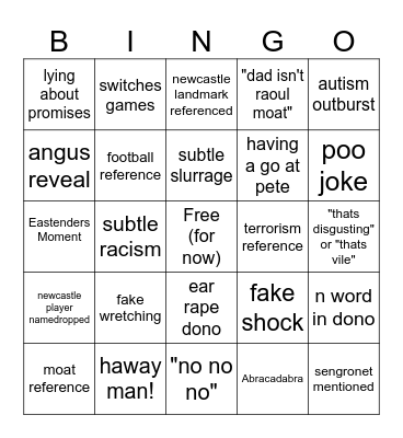 benson bingo Card