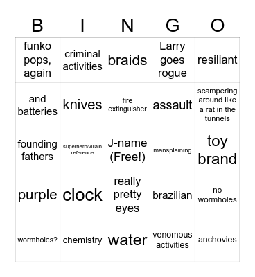 The Vanishing Stair Bingo Card