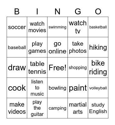 I'm not a big fan of bingo Card