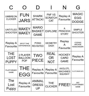 GPN CODING ARCADE 2023 Bingo Card