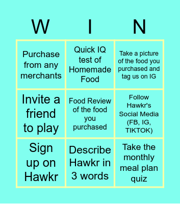 Hawkr Bingo Card