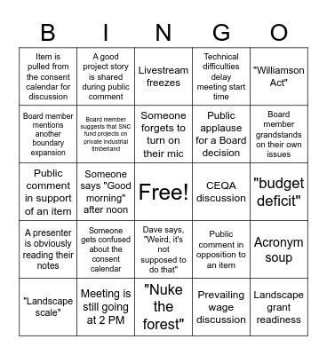 Board Member Bingo - June 2023 Bingo Card