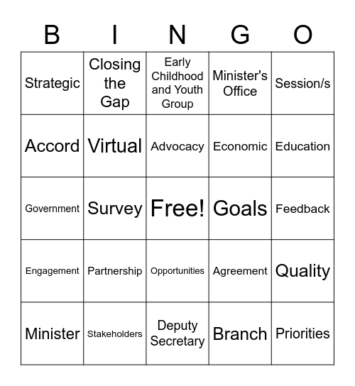 ECY GROUP Bingo Card