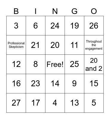 Fun Games Bingo Card