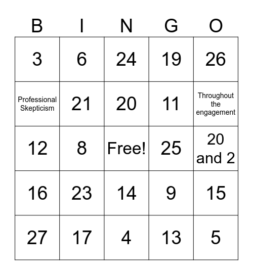 Fun Games Bingo Card