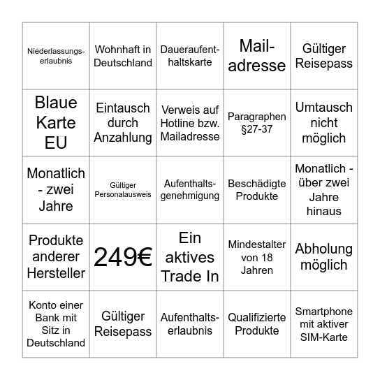 Bingo Card