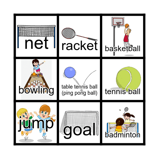 Sports Bingo Card