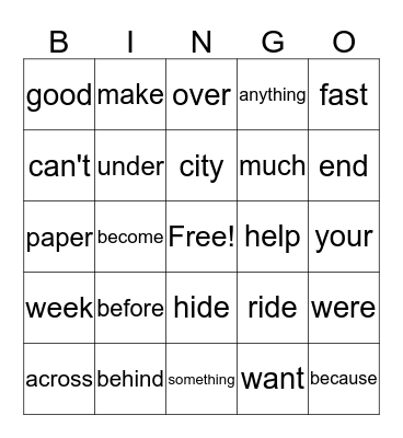 It's a Priority #1 Bingo Card