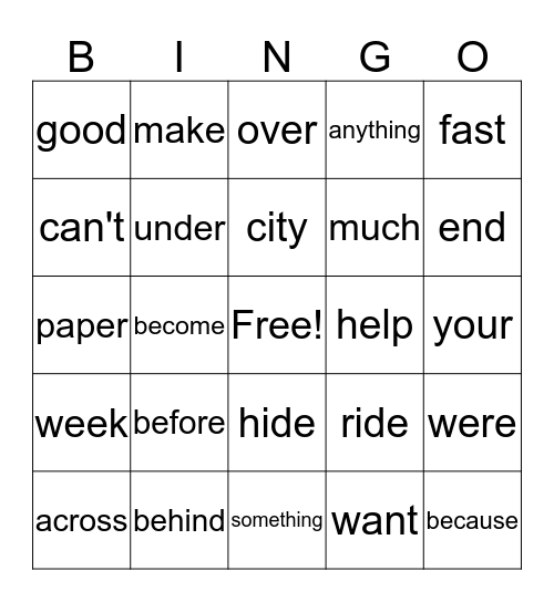 It's a Priority #1 Bingo Card