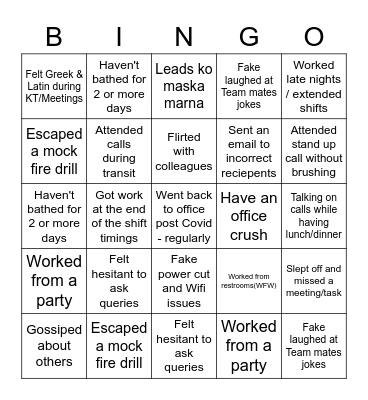 Time to know your colleagues! Bingo Card