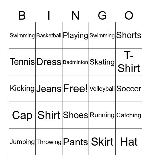 Unit 4 and Unit 5 Bingo Card