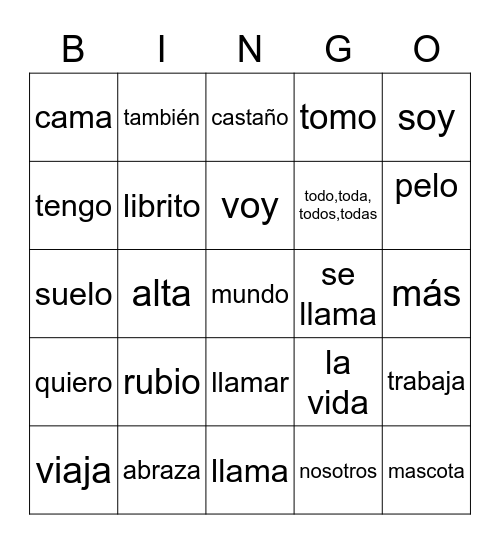 Isabela Captura Un Congo 1 Bingo Card