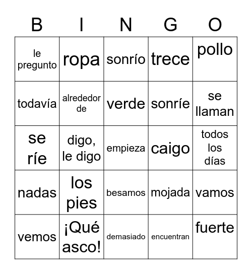 Isabela captura un congo 2- 3 Bingo Card