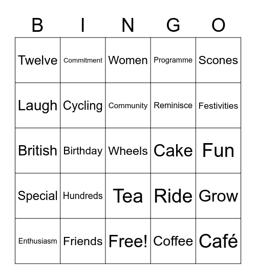 Breeze Birthday Bingo Card
