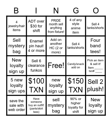 Weekend BINGO Card