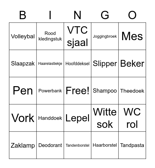 Ronde 1! Bingo Card