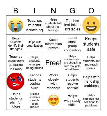 Your School Counselor... Bingo Card
