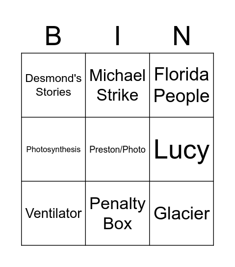 Period 4 Bingo Card