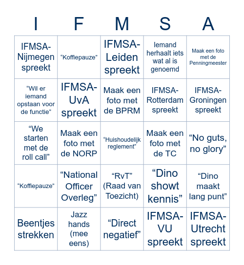IFMSA Bingo - AV edition Bingo Card