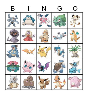 Pokemon Bingo! Bingo Card