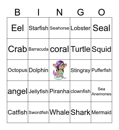 Sillk mermaid's BINGO Card