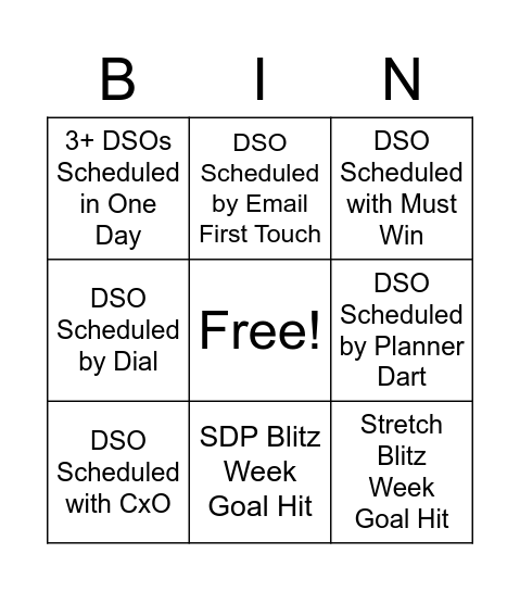 June Blitz Bingo Card