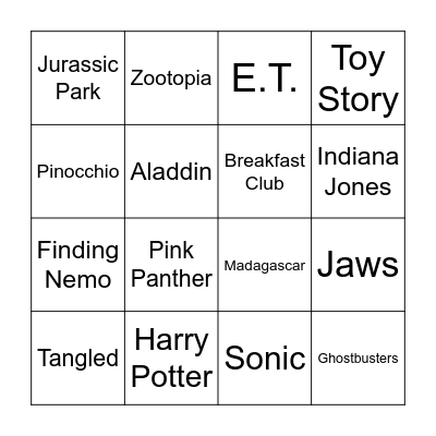 Movie Music Bingo Card