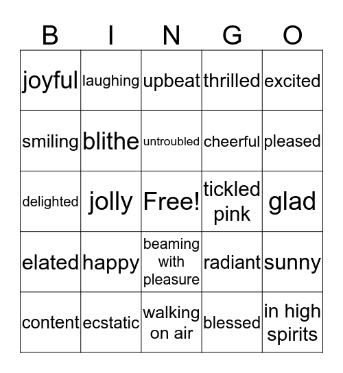 Happy Bingo Card