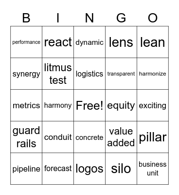All Hands Bingo Card