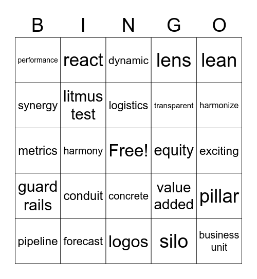 All Hands Bingo Card