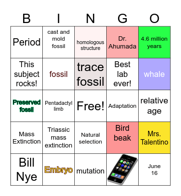 Science Grade 7 End of year! Bingo Card