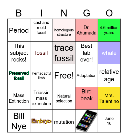 Science Grade 7 End of year! Bingo Card